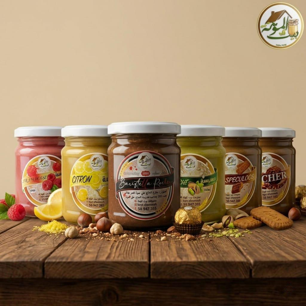 Coffret gourmand de bsissa pistache, framboise, citron, lotus, baristlla rocher et rocher aux saveurs artisanales tunisiennes