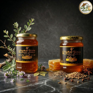 Miel d’Eucalyptus et Miel d’Épices Manhalat Saïdene pots artisanaux premium